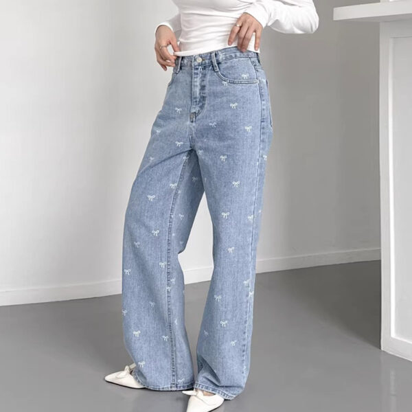 All-matching Wide Leg Straight Jeans For Women - Image 8