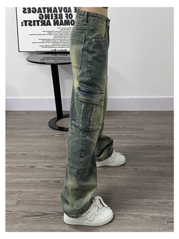 Deconstructed Design Washed Jeans For Women - Image 3