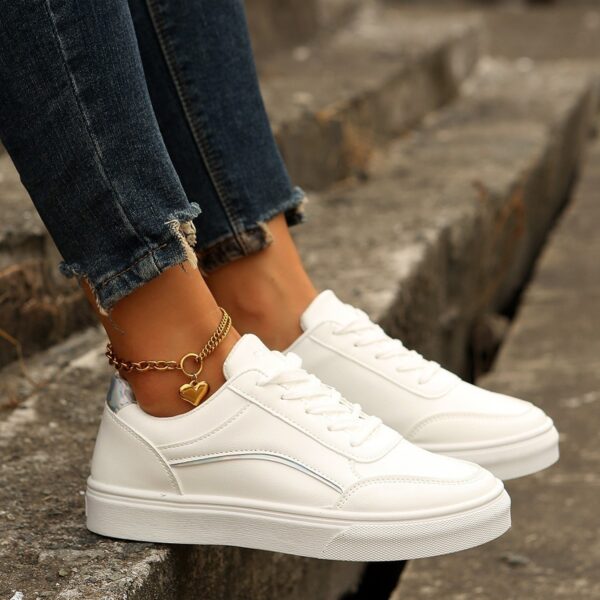 Lace-up White Flats Shoes - Image 2