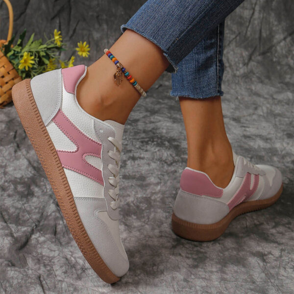 New Colorblock Lace-up Flats Shoes - Image 6