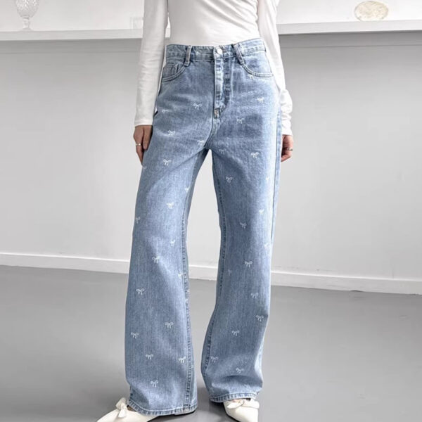 All-matching Wide Leg Straight Jeans For Women - Image 6