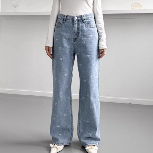 All-matching Wide Leg Straight Jeans For Women - Image 2