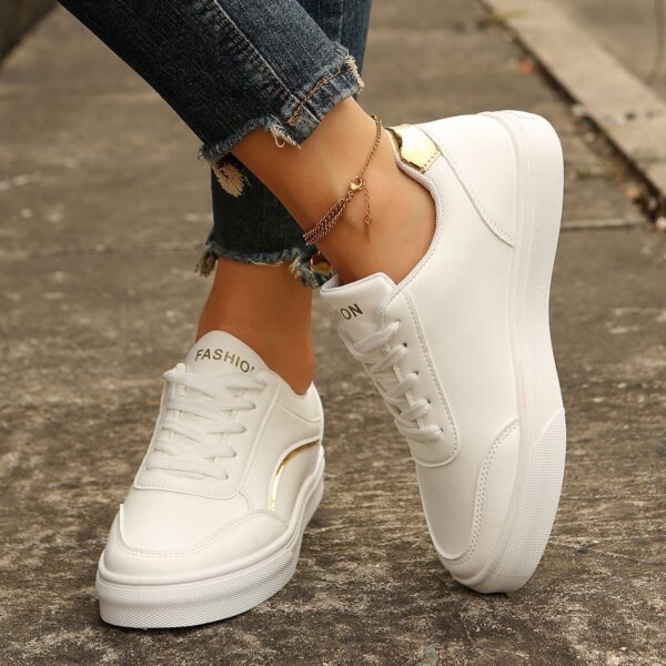 Lace-up White Flats Shoes - Image 3